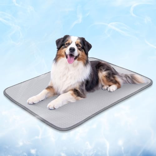 BVAGSS Colchoneta Refrescante para Perros, Cojín Refrescante Alfombrilla Refrescante, Cama Fría y Manta Refrigerante Duradera para Mascotas XH084 (Gris,70x90cm)