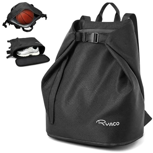 Ryaco Turnbeutel Wasserdichter Kordelzug-Rucksack für Schule, Sport | wasserabweisender Rucksack in großem Format mit Reißverschluss, getrennte Fächer für trockene und nasse Fächer für Schwimmen
