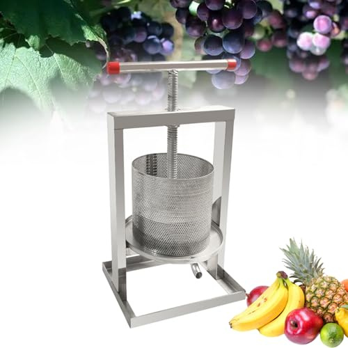 Weinpresse Edelstahl Obst- und Apfelweinpresse Traubenpresse Saftpresse für den privaten und gewerblichen Gebrauch