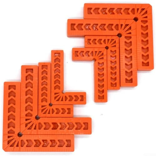 RiseNova Square Ruler, 90 Degree Right Angle Positioning Tool. ABS Plastic, Multi-Angle Markings for Woodworking Clamping(8pcs set)
