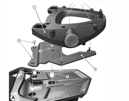 Topcase Trägerplatte Monokey Koffer mit M5 Platte oder Max. Zuladung 6 kg Yamaha FJR 1300 Bj. 06