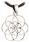 Budawi® feiner Anhänger Blume des Lebens 20 mm Kettenanhänger 925er Silber handgearbeitet