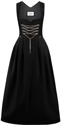 Stockerpoint Damen Amber Maxi Maxi Dirndl ohne Schürze, schwarz, 36