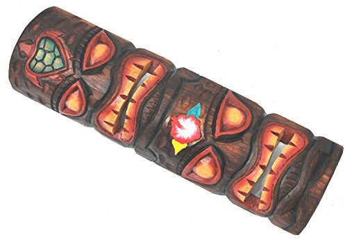 Interlifestyle Tiki Wandmaske 50cm im Totem Look Holzmaske Hawaii Maui Maske Osterinsel Kauai
