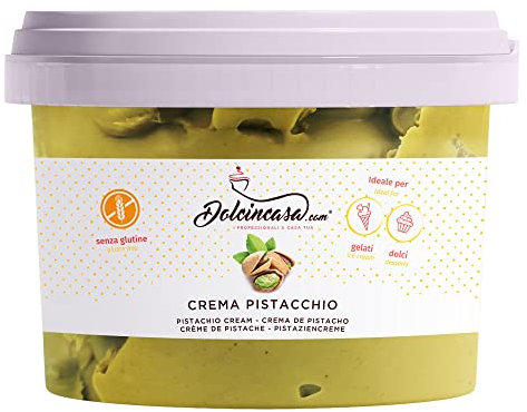 Dolcincasa-Crema al Pistacchio spalmabile o per farcire 500g Senza Glutine Alta Qualità per Ricette Dolci e Salate