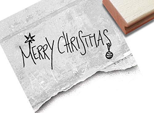 Stempel Weihnachtsstempel MERRY CHRISTMAS hanschriftlich - Textstempel Weihnachten Karten Geschenkanhänger Geschenk Weihnachtsdeko - zAcheR-fineT