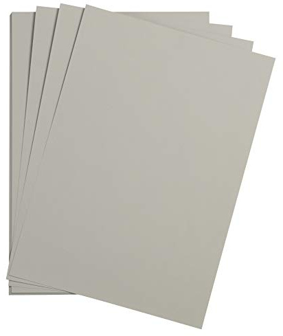 Clairefontaine 975372C Packung mit 25 Bastelkartons Maya, 185g, DIN A3, 29,7 x 42 cm, 1 Pack, hellgrau