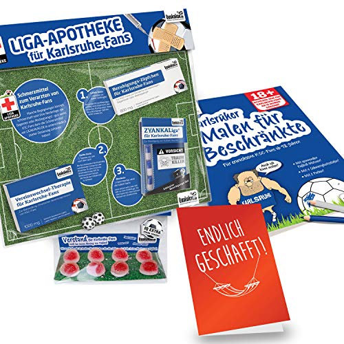 Karlsruhe Handtuch ist jetzt das MAXIMAL SPAß Paket für KSC Fans by Ligakakao.de duschtuch Emblem Logo Soft one Size Baumwolle weich saugstark blau-weiß