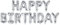 PartyDeco Folienballon Happy Birthday 340 x 35 cm 1 Set Ballongirlande für Geburtstag Silber Luftballons