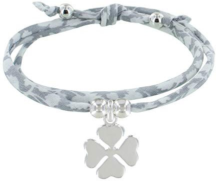 LES POULETTES BIJOUX - Double Round Link Bracelet Liberty and Silver 925 Lucky Charm - Classics - Light Grey