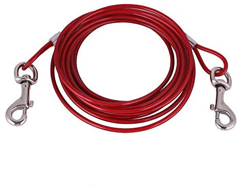 Correa de Perro Cuerda Pesado Prevenir Masticación Cuerda Larga de Seguridad para Mascotas Cuerda 5mm * 5m Azul Rojo Socialme-EU(Rojo)