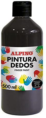 Alpino Botella pintura dedos 500 ml. negro