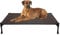 Veehoo Hundeliege Outdoor, Erhöhtes Hund Haustierbett Hundebett Outdoor Grosse Hunde aus Waschbar & Dauerhaft Textilene Netzstoff für Innen Außenbereich, Braun L 107 x B 76 x H 18 cm