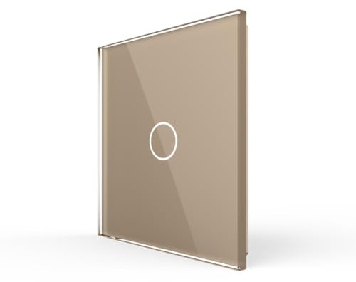 LIVOLO Glas Touch Lichtschalter Funkschalter Steckdosen Wechselschalter uvm in gold (Rahmen: VL-C7-C1-13)