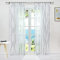 ESLIR Gardinen mit Kräuselband Vorhänge Gardinenschals Transparent Schlaufenschal Wellen Muster Voile Grau BxH 140x245cm 1 Stück