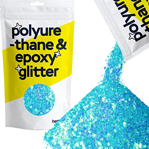 Hemway Resin Glitter Mermaid Tail Blue Mix 100g Mixed Chunky | Polyurethane & Epoxy Glitter for Resin Crafts, Tumblers, Coasters, Floor & Table Art