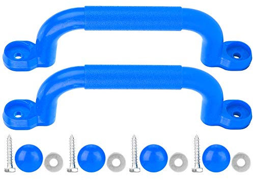 Alomejor Spiel Haltegriffe Kinderspielhaus Sicherheit rutschfeste Haltegriff Schrauben Kits für Baumhaus Klettern Spielzeug Schaukel Zubehör(Blau)