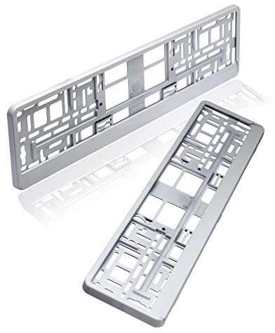 baytronic Kennzeichenhalter weiß Hochglanz 2er Set