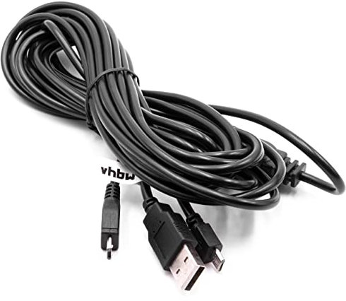 vhbw USB-Ladekabel kompatibel mit Sony PS4 DualShock 4 Controller Spielekonsole - Kabel, 3,41 m Schwarz
