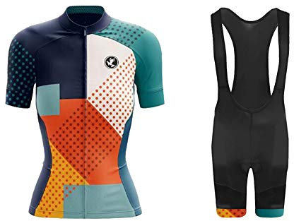 UGLY FROG Damen Rennrad Trikot Set Damen Fahrradbekleidung Sommer Bike Wear Radhose Anzüge Atmungsaktiv 2021 Neueste Bunt Streifen Graffiti XSVH02