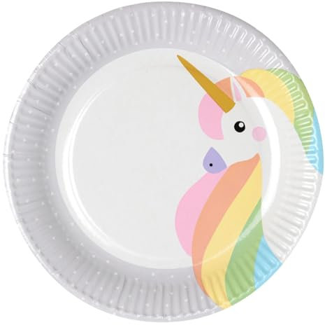 PAPSTAR Lot de 10 assiettes rondes en carton - Diamètre : 23 cm - Unicorn 88578