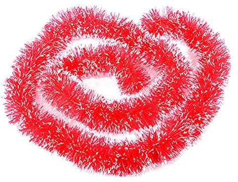 Roadoor Weihnachtsschmuck für Bäume, Lametta, Luxus-Festival, PVC-Lametta, Pinsel, Girlande, Weihnachtsbaumschmuck, Girlande, entzückende Christbaumschmuck, Christbaumschmuck, Rot