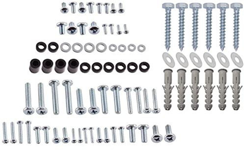 Auline Universal TV Wall Mount Hardware Kit - VESA Screws, Bolts, Washers, Spacers for TV Bracket Wall Mounts - Including Masonry Wall Fixing Bolts & Plugs