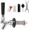 Dbgogo 7.6 cm (3 Zoll) Zugluft-Bierarmatur, selbstschließende Federmontage, kein Auslaufen, Bierschaftspender-Set mit 3-in-1 Zapfhahn-Schraubenschlüssel, Schlauchschelle