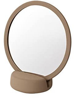 Blomus Kosmetikspiegel Sono | Tan | 19L x 17B x 9H cm | Tischspiegel Braun | Schminkspiegel mit Halterung