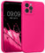 kwmobile Slim Case kompatibel mit Apple iPhone 12 Pro Hülle - Handyhülle aus Silikon in Neon Pink