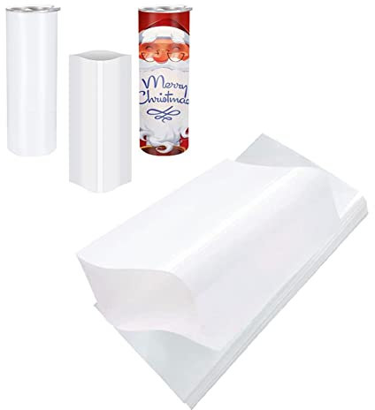 Yeruvce 100 Stück Sublimation Shrink Wrap Sleeves 5 x 10 Weiße Tasche für enge Becher 567G, einziehbare Folie mit Wärmeübertragung