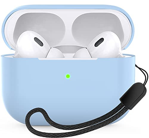 Watruer AirPods-Pro-2-Hülle, Schlank Silikon Case Cover, Hellblau, Modern, Unisex, Täglicher Gebrauch, Sport und Freizeit