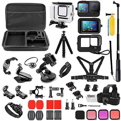 Pikioraz 52in1 Action Kamera Zubehör Kit Set, Action-Kamera Zubehör-Kit Kompatibel mit GoPro Hero, Actionkamera Zubehörset Bundle für GoPro Hero 12 11 10 9