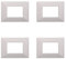 4 Pezzi Placche Compatibile Con Bticino Axolute, Placche Plastica Quadrata, Stile Piramide (3 Posti/Moduli,Bianco)