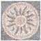 DIVERO Fliesen Rosone Sonne Naturstein Mosaik Marmor dekorativ grau-rosé-creme 90 x 90 cm Bodenfliese Dekor-Fliese Fliesenbild