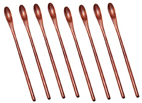 Cuchara de helado pequeña cuchara larga para cócteles de café, 8 unidades