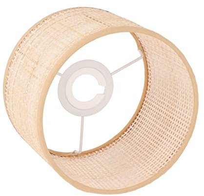 Rattan-Lampenschirm, E27-E14-Lampenschirm Für Tischlampenabdeckung, Rattan-Trommellampenschirm Für Tischlampe, Geflochtener Korb-Kronleuchter, Vintage-Hängetisch-Bodenlampenabdeckung