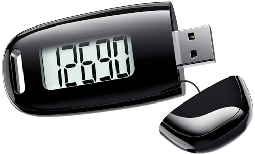 Podómetro 3D para caminar, contador de pasos simple con clip extraíble y correa, rastreador de pasos recargable por USB con retroiluminación, contador de pasos preciso para hombres, mujeres, niños y
