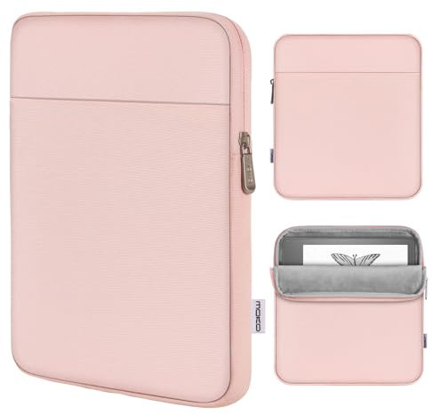 MoKo Housse pour Liseuse de 10.2 Pouce Compatible avec Kindle Scribe 10.2 inch 2022 Release, Sacoche Manche Portable en Polyester Anti-Rayure avec Deux Poches, Rose