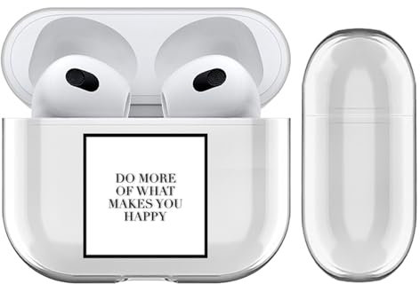 Head Case Designs Offizielle Monika Strigel Froehlich Fashion Typo Durchsichtig Harte Kristall Handyhülle Hülle Huelle kompatibel mit Apple AirPods 3 3rd Gen Charging Case