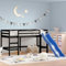 Festnight Hochbett Kinder mit Rutsche Leiter Spielbett 90x200 cm Jugendbett Kinderhochbett Kinderbett Etagenbett Einzelbetten Bettgestell Kinderzimmer Rutschbett Halbhochbett