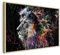 murando Bilder mit Rahmen 120x80 cm Wandbilder groß Leinwandbild XXL natürlicher Holzrahmen modern Wanddekoration Kunstdruck Wanddeko Wohnzimmer Schlafzimmer Tiere Löwe bunte Kopf Gesicht Abstrakt