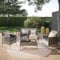 STEELSØN Polyrattan Gartenmöbel Set 4 TLG Thalora, Balkonmöbel Set Ink. 2er Sofa, 2 Stühle, Tisch & Sitzkissen, Terrassenmöbel Lounge, wetterfest grau-meliert