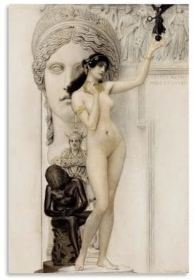HDMMXEN Gustav Klimt Gemälde: Allegorie der Skulptur, Kunstposter, Bild, Druck, Wandkunst, Gemälde, Leinwand, Kunstwerke, Geschenkidee, Raumästhetisch, 30 x 45 cm