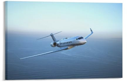 Gulfstream G650ER Luftposter, Privatjet, Leinwand, Wandkunst, Schlafzimmer-Poster, Wohnzimmer-Dekor, Poster für Zimmer, ästhetisch, Sport, Büro, Zimmer, Wohnheim, Dekoration, Geschenke, Ölgemälde,