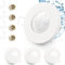 GeyouLux 4er set Einbaustrahler Rahmen IP65 inkl GU10 Fassung, Schwenkbar LED Spot Eisen Matt Weiß Badezimmer Einbaurahmen Rund Flach Einbauspots Spots 68mm lochmass für Aussen- Innen