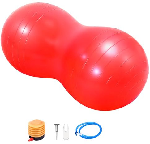 Trintion Peanut Ball Anti-burst Exercise Ball,90x45cm Yoga Ball with Pump, Gym Quality Fitness Ball for Kids Therapy for Pregnancy Birth Exercise, Physical Therapy, Child Traning, Women, Men