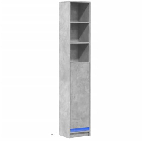 Buffet avec LED gris béton 36x32,5x200 cm bois d ingénierie