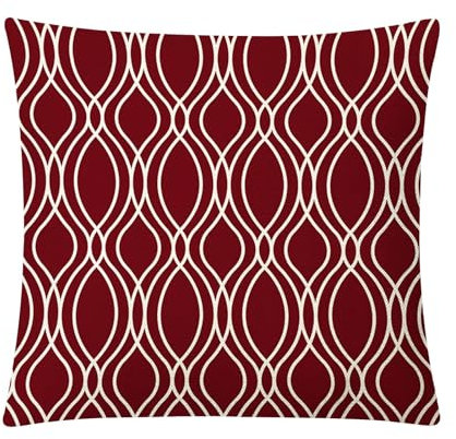 Strick Kissenhüllen Weihnachten Leinen-Kissenbezüge, geometrischer dekorativer quadratischer Kissenbezug, Überwurfkissenbezug für, Sofa, Schlafzimmer, Auto, 45,7 x 45,7 cm (F, A)