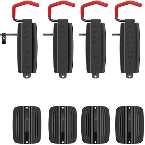 Schwenkbare Fahrrad Wandhalterung Vertikal mit 35 kg Tragkraft - Fahrradhalterung Wand für E-Bike - MTB und Rennrad - Fahrradhalter mit Extra Soft Haken - Fahrradaufhängung Wand (4 stück)